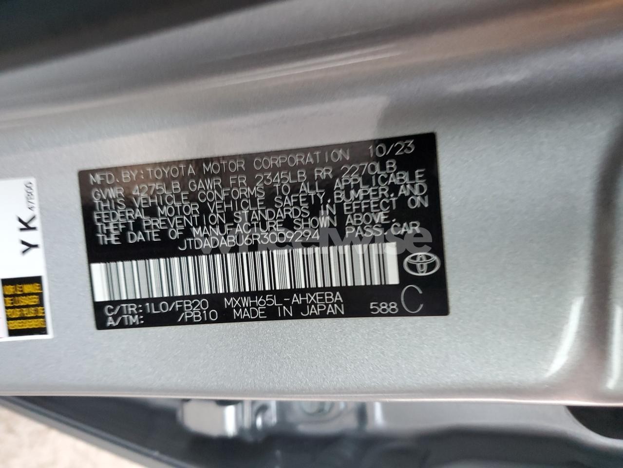 Photo 13 of 2024 TOYOTA PRIUS LE (VIN JTDADABU6R3009294)