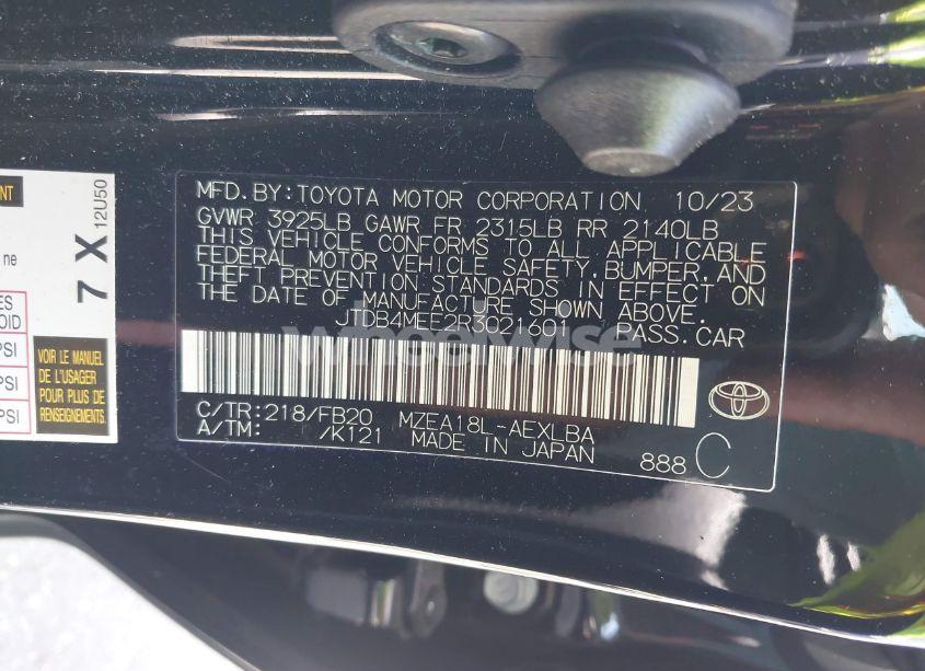 Photo 9 of 2024 Toyota Corolla LE (VIN JTDB4MEE2R3021601)