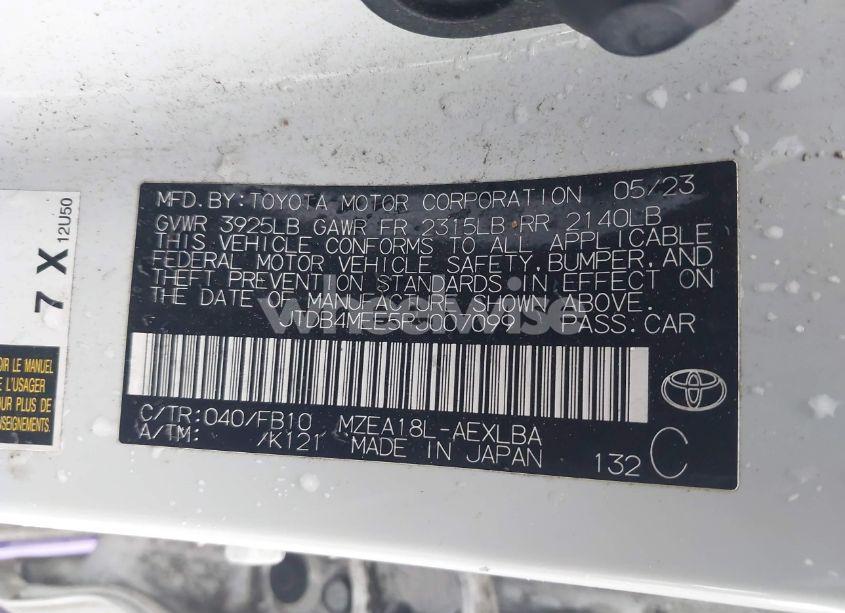 Photo 9 of 2023 Toyota Corolla LE (VIN JTDB4MEE5PJ007099)