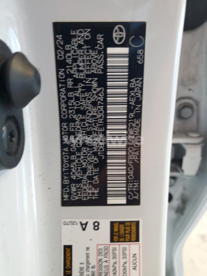 Photo 12 of 2024 TOYOTA COROLLA LE (VIN JTDBCMFE1R3047463)