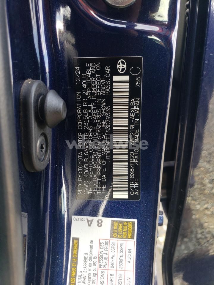 Photo 12 of 2025 TOYOTA COROLLA LE (VIN JTDBCMFE1S3079335)