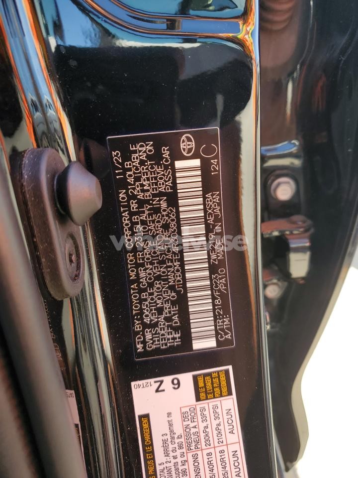 Photo 12 of 2024 TOYOTA COROLLA LE (VIN JTDBCMFE4R3038062)