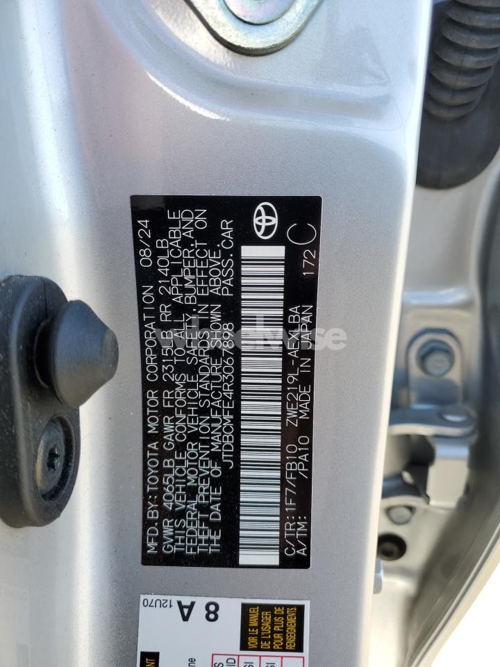 Photo 13 of 2024 TOYOTA COROLLA LE (VIN JTDBCMFE4R3067898)