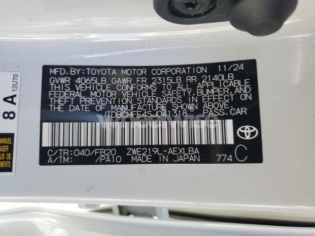 Photo 11 of 2025 TOYOTA COROLLA LE (VIN JTDBCMFE4SJ041318)