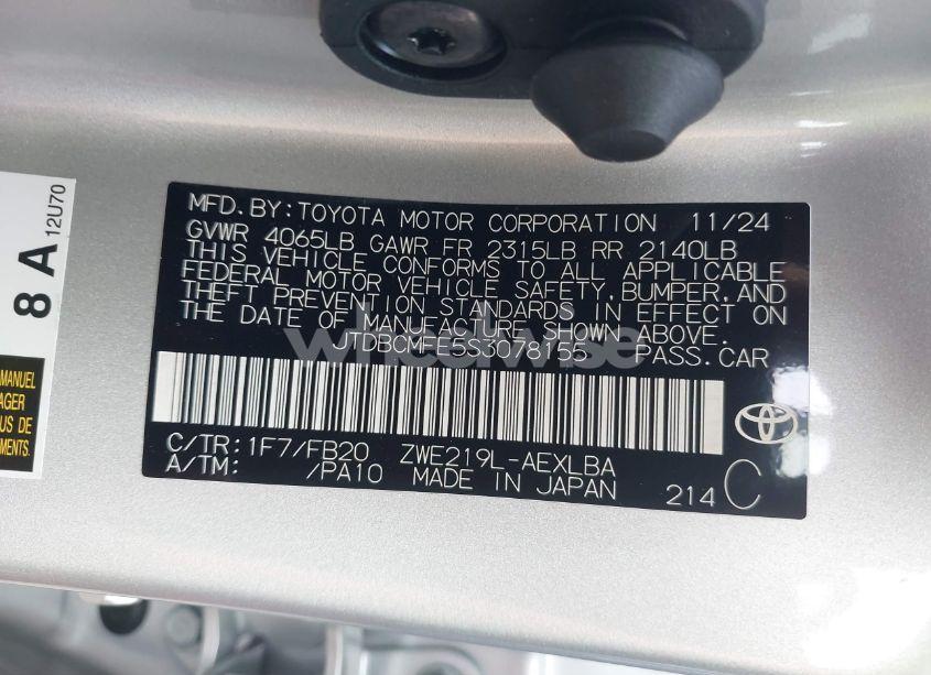 Photo 9 of 2025 Toyota Corolla HYBRID LE (VIN JTDBCMFE5S3078155)