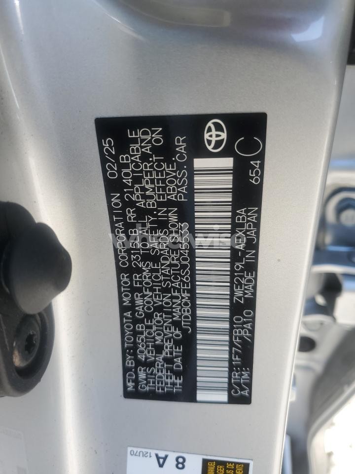 Photo 12 of 2025 TOYOTA COROLLA LE (VIN JTDBCMFE6SJ045533)