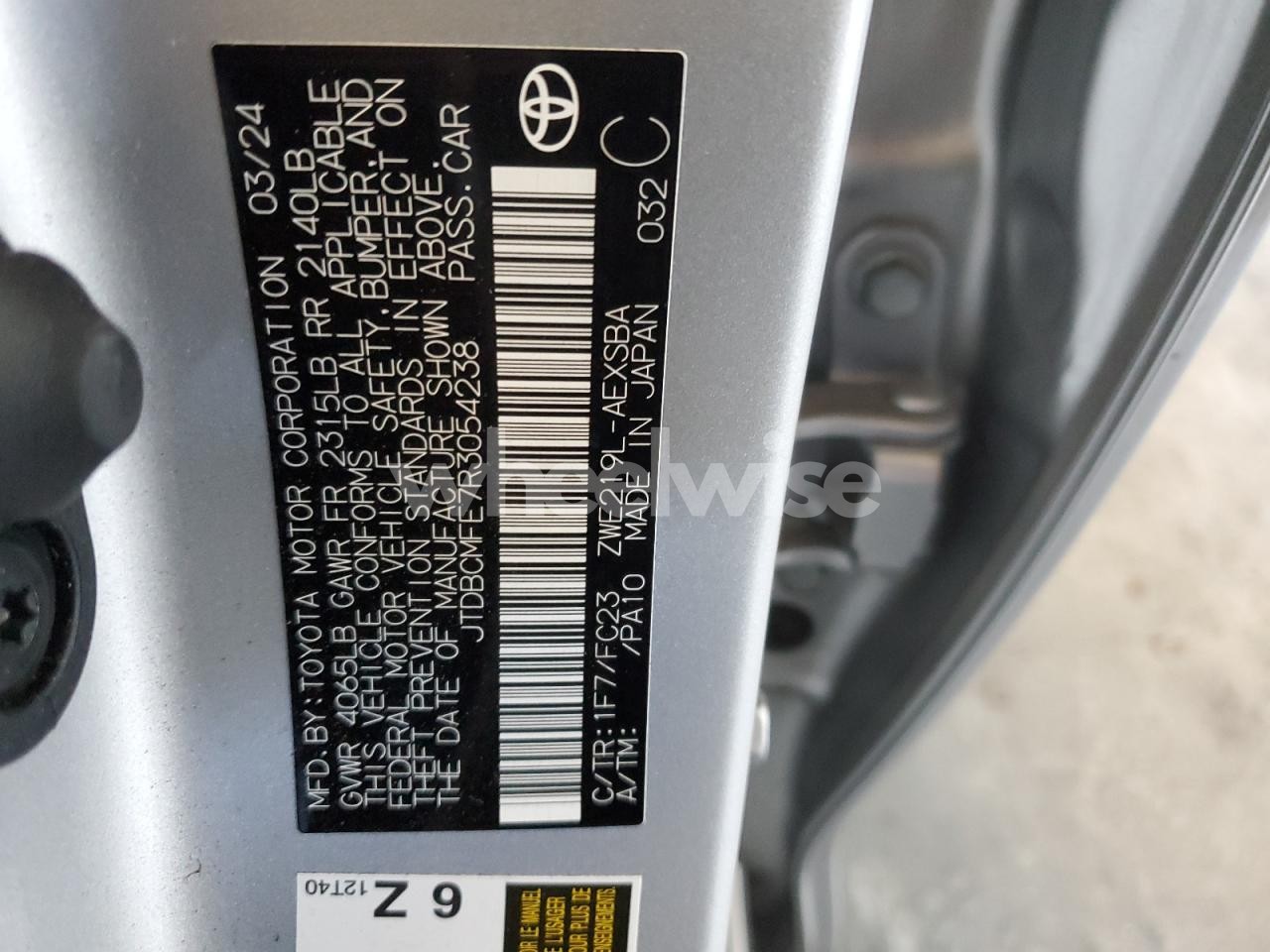 Photo 12 of 2024 TOYOTA COROLLA LE (VIN JTDBCMFE7R3054238)