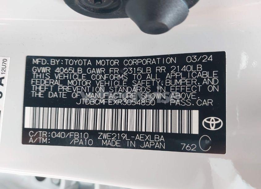 Photo 9 of 2024 Toyota Corolla HYBRID LE (VIN JTDBCMFEXR3054850)
