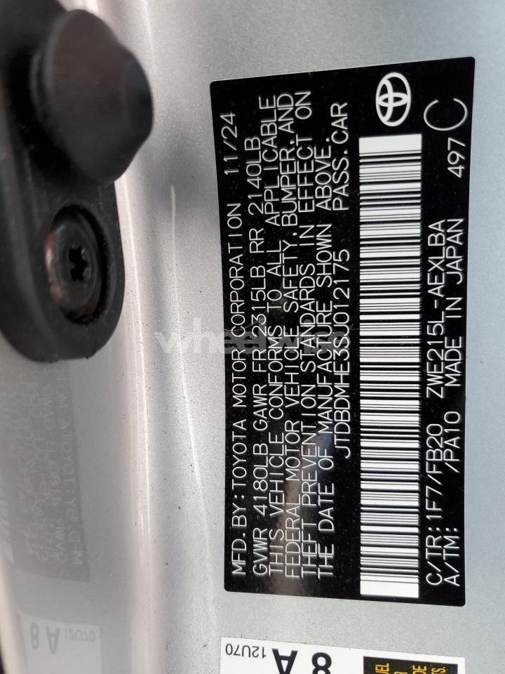 Photo 12 of 2025 TOYOTA COROLLA LE (VIN JTDBDMHE3SJ012175)