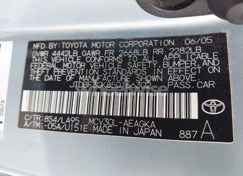 Photo 9 of 2005 Toyota Camry XLE V6 (VIN JTDBF30K850166302)