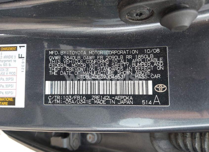 Photo 9 of 2009 Toyota Corolla LE (VIN JTDBL40E39J046531)