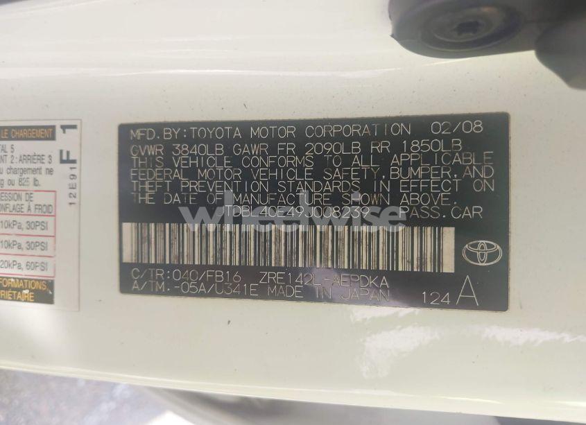 Photo 9 of 2009 Toyota Corolla LE (VIN JTDBL40E49J008239)