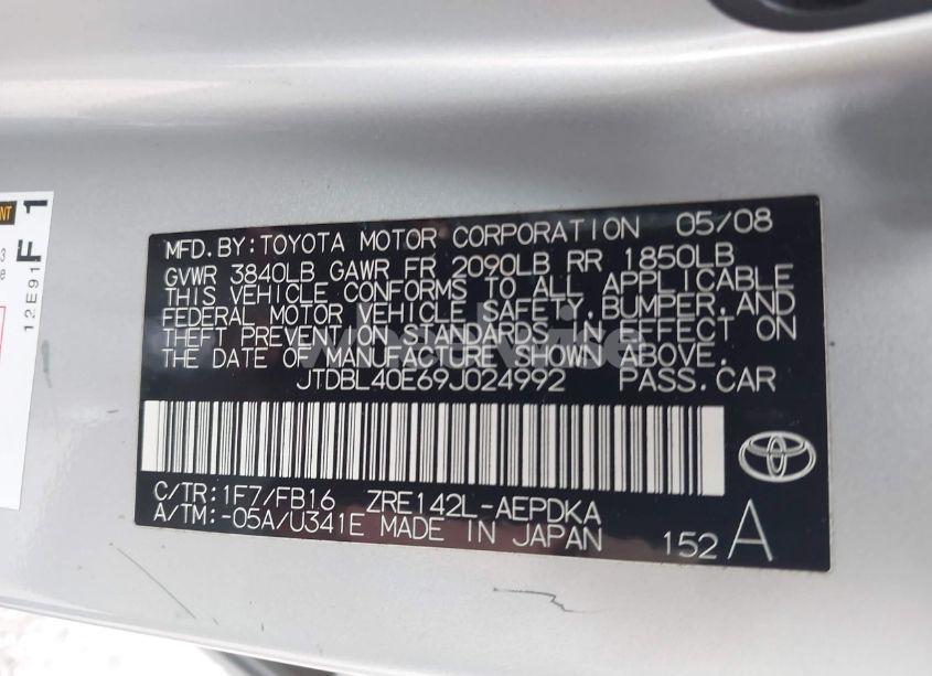 Photo 9 of 2009 Toyota Corolla LE (VIN JTDBL40E69J024992)