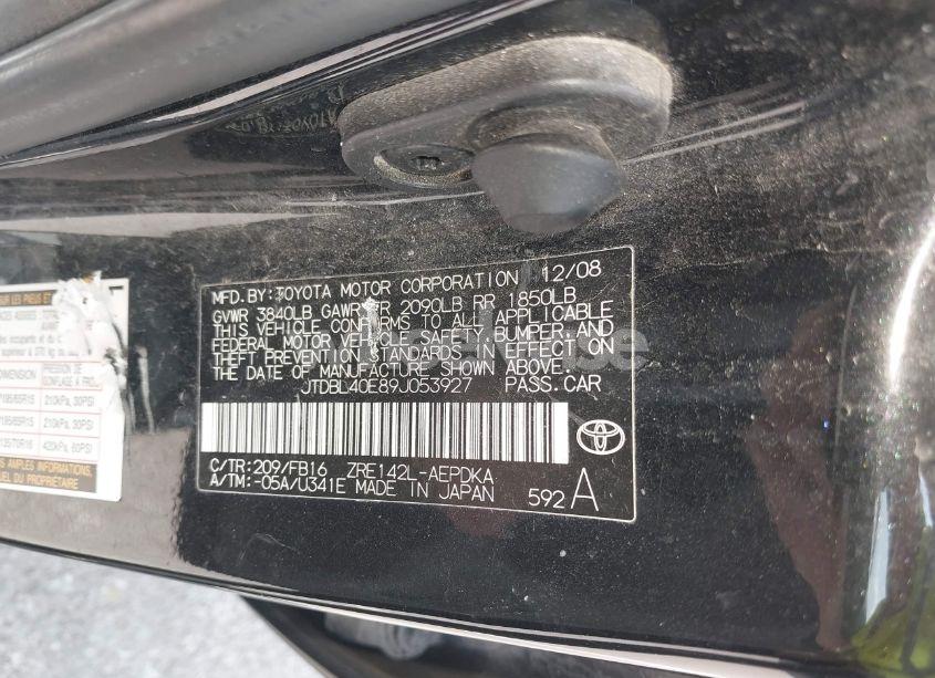 Photo 9 of 2009 Toyota Corolla LE (VIN JTDBL40E89J053927)