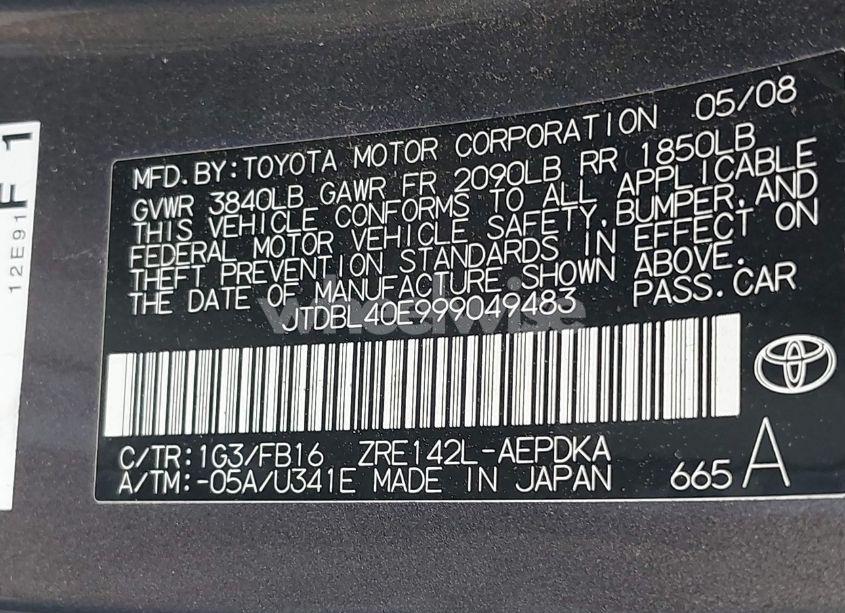 Photo 9 of 2009 Toyota Corolla LE (VIN JTDBL40E999049483)