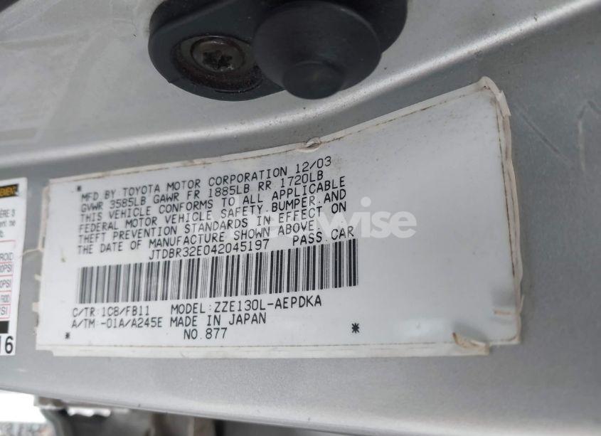Photo 9 of 2004 Toyota Corolla CE (VIN JTDBR32E042045197)