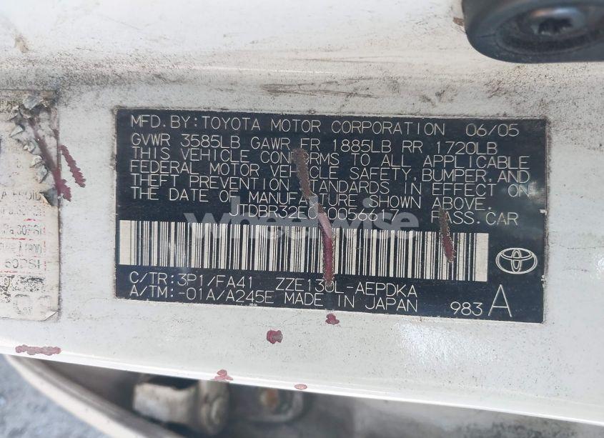 Photo 9 of 2005 Toyota Corolla CE (VIN JTDBR32E050056617)