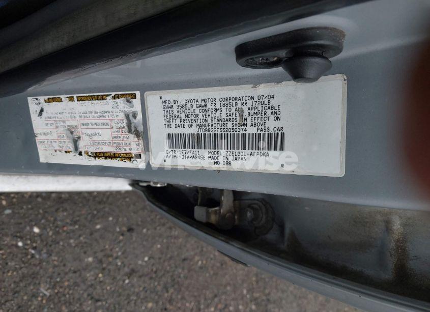 Photo 9 of 2005 Toyota Corolla CE (VIN JTDBR32E552056374)