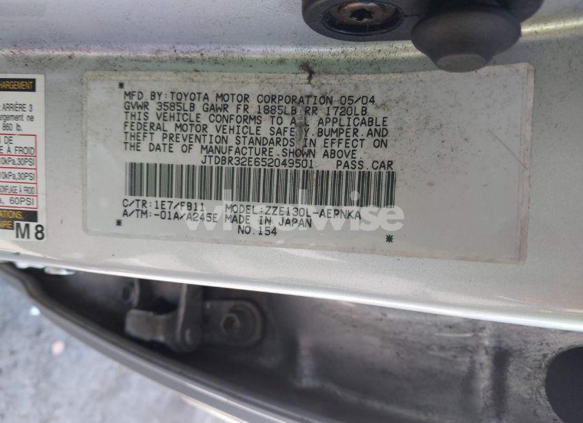 Photo 9 of 2005 Toyota Corolla LE (VIN JTDBR32E652049501)