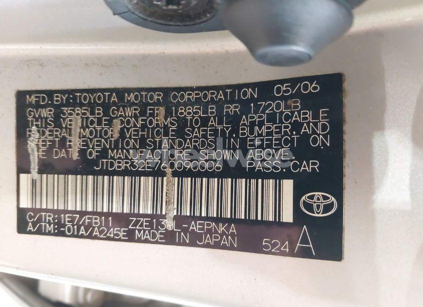 Photo 9 of 2006 Toyota Corolla LE (VIN JTDBR32E760090006)