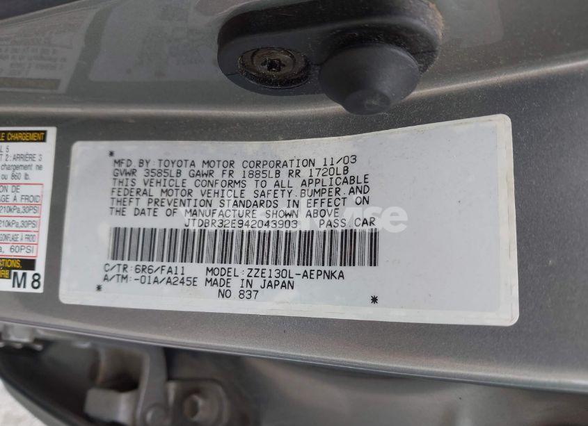 Photo 9 of 2004 Toyota Corolla CE/LE (VIN JTDBR32E942043903)