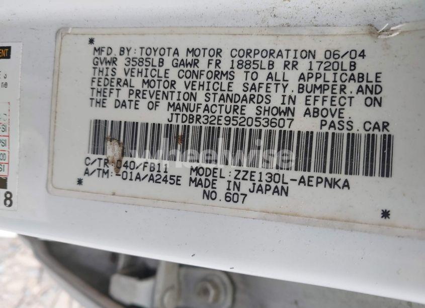 Photo 9 of 2005 Toyota Corolla LE (VIN JTDBR32E952053607)