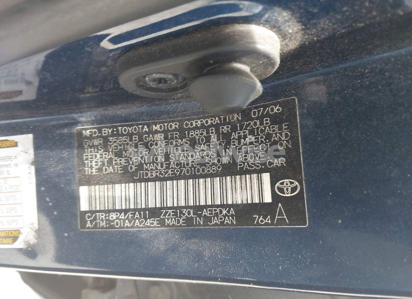 Photo 9 of 2007 Toyota Corolla CE (VIN JTDBR32E970100889)