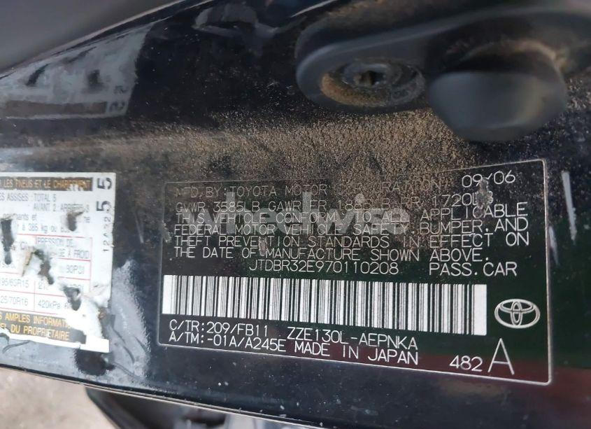 Photo 9 of 2007 Toyota Corolla LE (VIN JTDBR32E970110208)