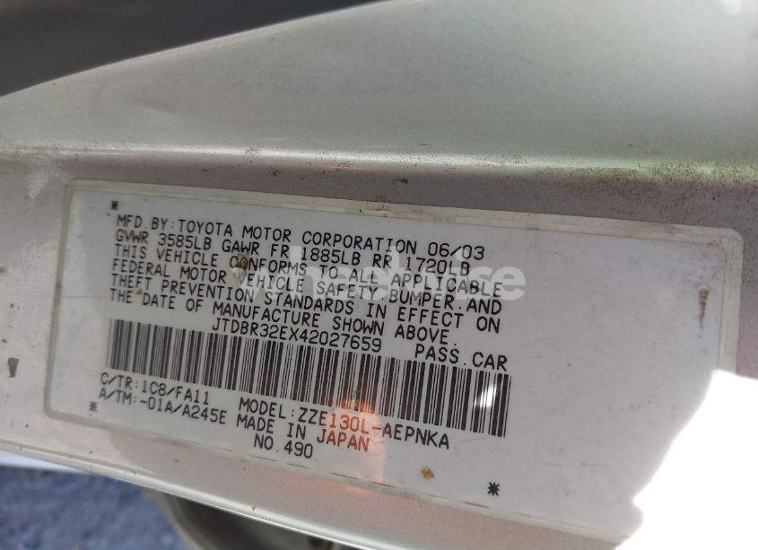 Photo 9 of 2004 Toyota Corolla LE (VIN JTDBR32EX42027659)