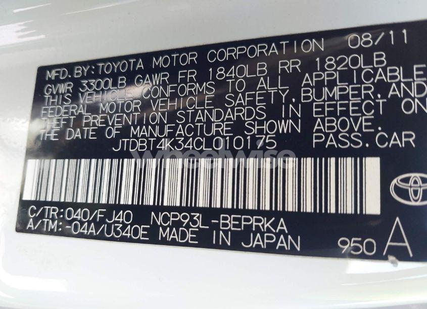 Photo 9 of 2012 Toyota Yaris N/A (VIN JTDBT4K34CL010175)