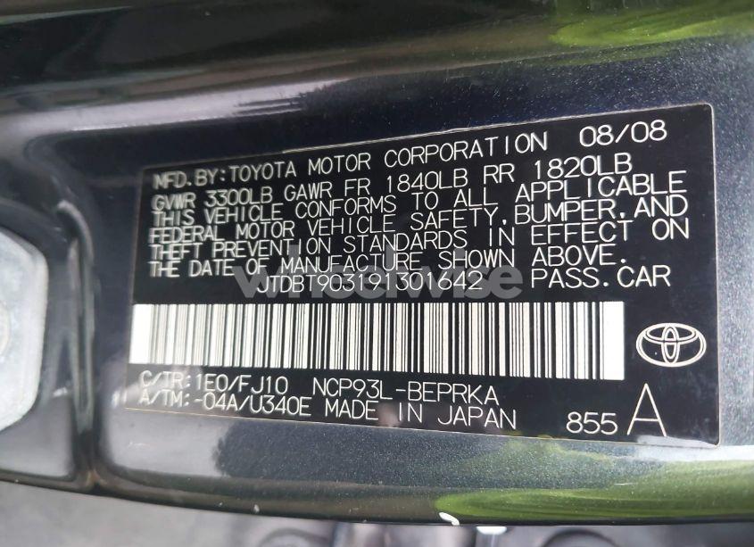 Photo 9 of 2009 Toyota Yaris (VIN JTDBT903191301642)