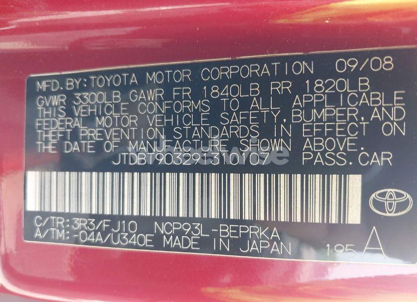 Photo 9 of 2009 Toyota Yaris (VIN JTDBT903291310107)