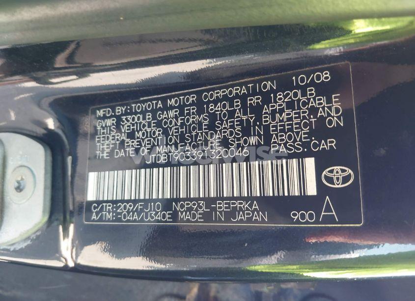 Photo 9 of 2009 Toyota Yaris (VIN JTDBT903391320046)