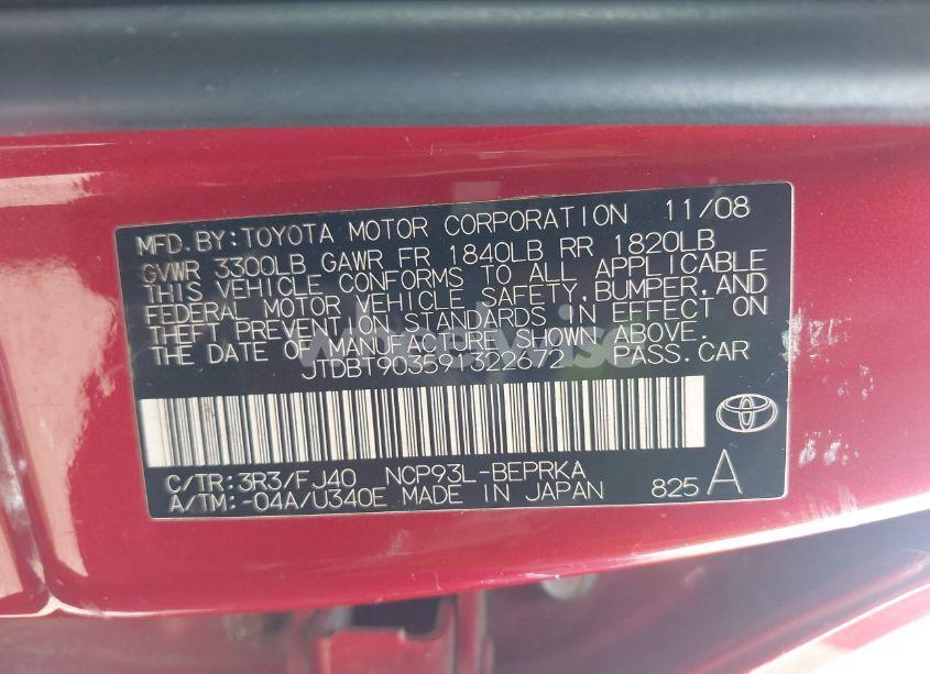 Photo 9 of 2009 Toyota Yaris (VIN JTDBT903591322672)