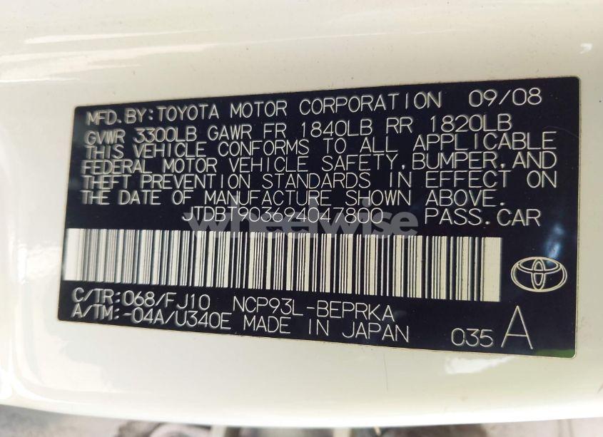 Photo 9 of 2009 Toyota Yaris (VIN JTDBT903694047800)