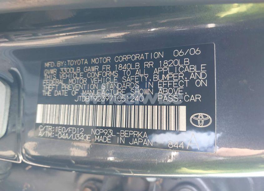 Photo 9 of 2007 Toyota Yaris (VIN JTDBT923971051240)