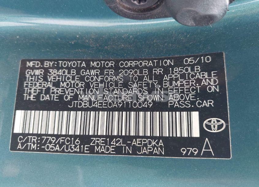 Photo 9 of 2010 Toyota Corolla LE (VIN JTDBU4EE0A9110049)