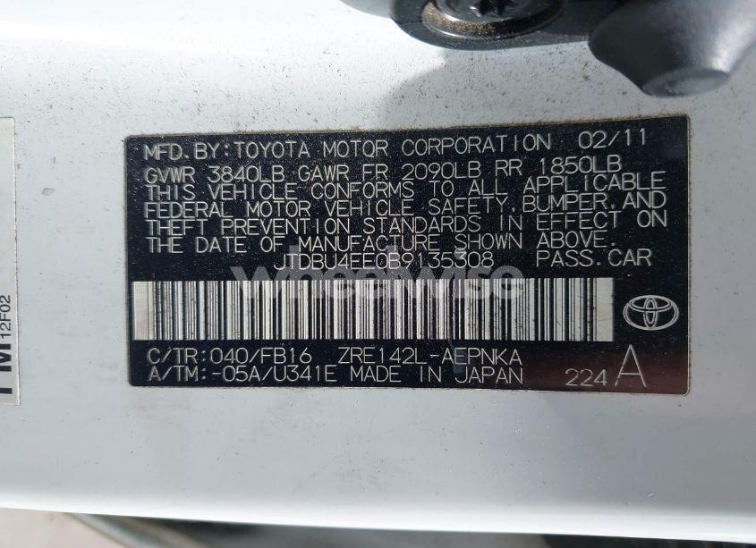 Photo 9 of 2011 Toyota Corolla LE (VIN JTDBU4EE0B9135308)
