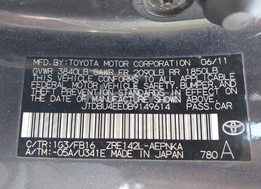 Photo 9 of 2011 Toyota Corolla LE (VIN JTDBU4EE0B9149614)