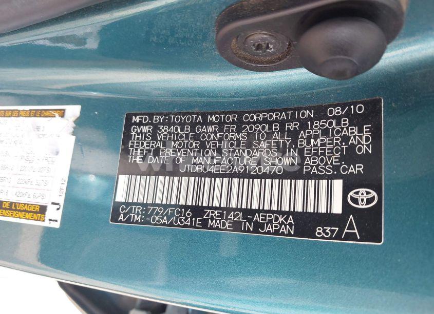 Photo 9 of 2010 Toyota Corolla LE (VIN JTDBU4EE2A9120470)