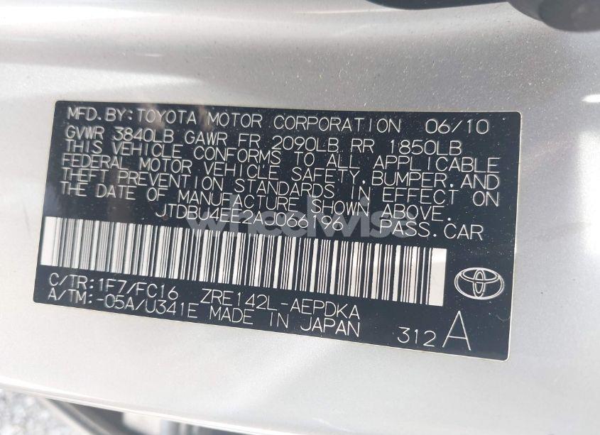 Photo 9 of 2010 Toyota Corolla LE (VIN JTDBU4EE2AJ066196)