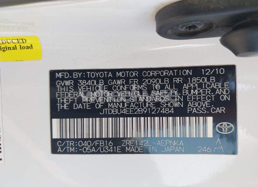 Photo 9 of 2011 Toyota Corolla LE (VIN JTDBU4EE2B9127484)