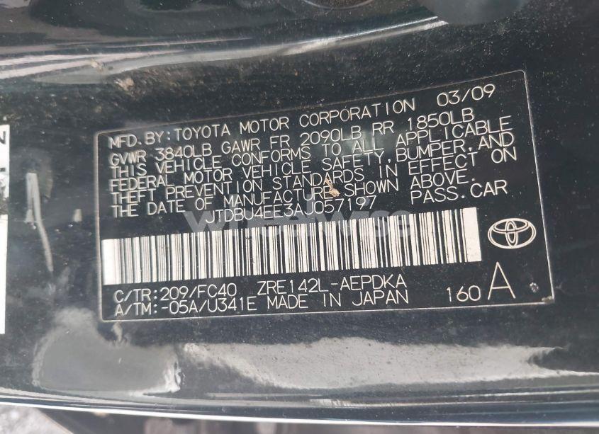 Photo 9 of 2010 Toyota Corolla LE (VIN JTDBU4EE3AJ057197)