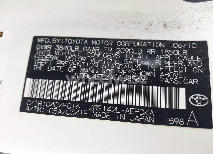 Photo 9 of 2010 Toyota Corolla LE (VIN JTDBU4EE3AJ068569)