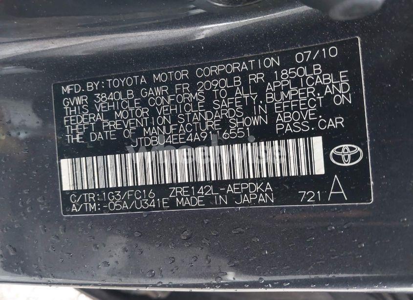 Photo 9 of 2010 Toyota Corolla LE (VIN JTDBU4EE4A9116551)