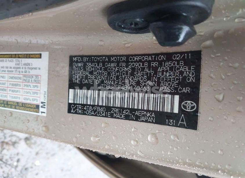 Photo 9 of 2011 Toyota Corolla LE (VIN JTDBU4EE4B9140463)