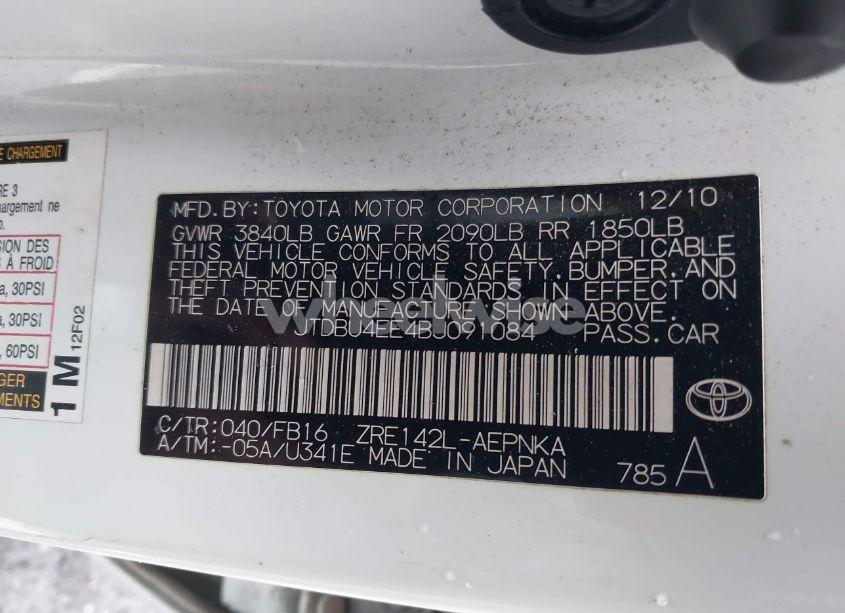 Photo 9 of 2011 Toyota Corolla LE/S (VIN JTDBU4EE4BJ091084)