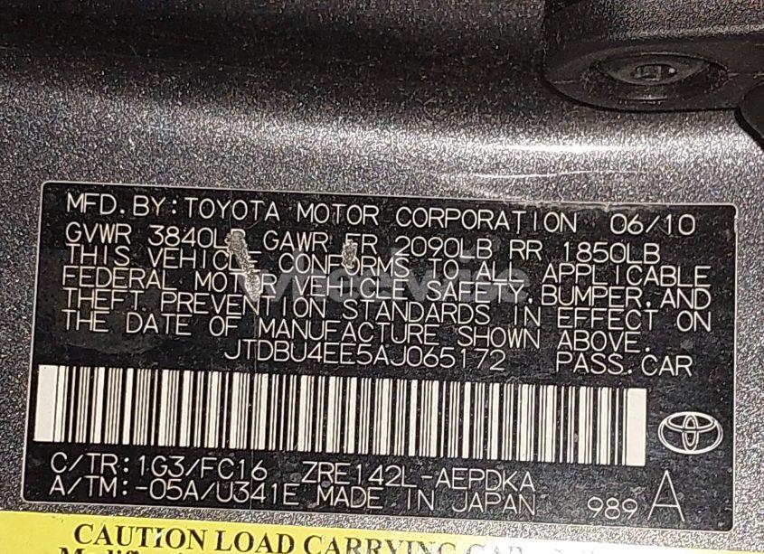 Photo 9 of 2010 Toyota Corolla LE (VIN JTDBU4EE5AJ065172)