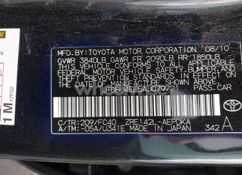 Photo 9 of 2010 Toyota Corolla LE (VIN JTDBU4EE5AJ079721)