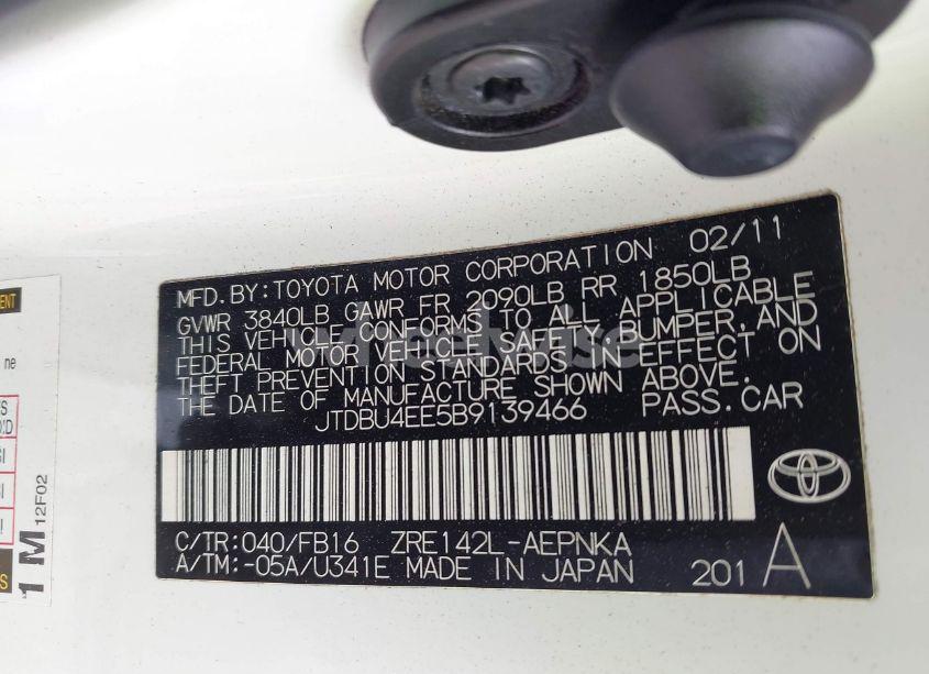 Photo 9 of 2011 Toyota Corolla LE (VIN JTDBU4EE5B9139466)